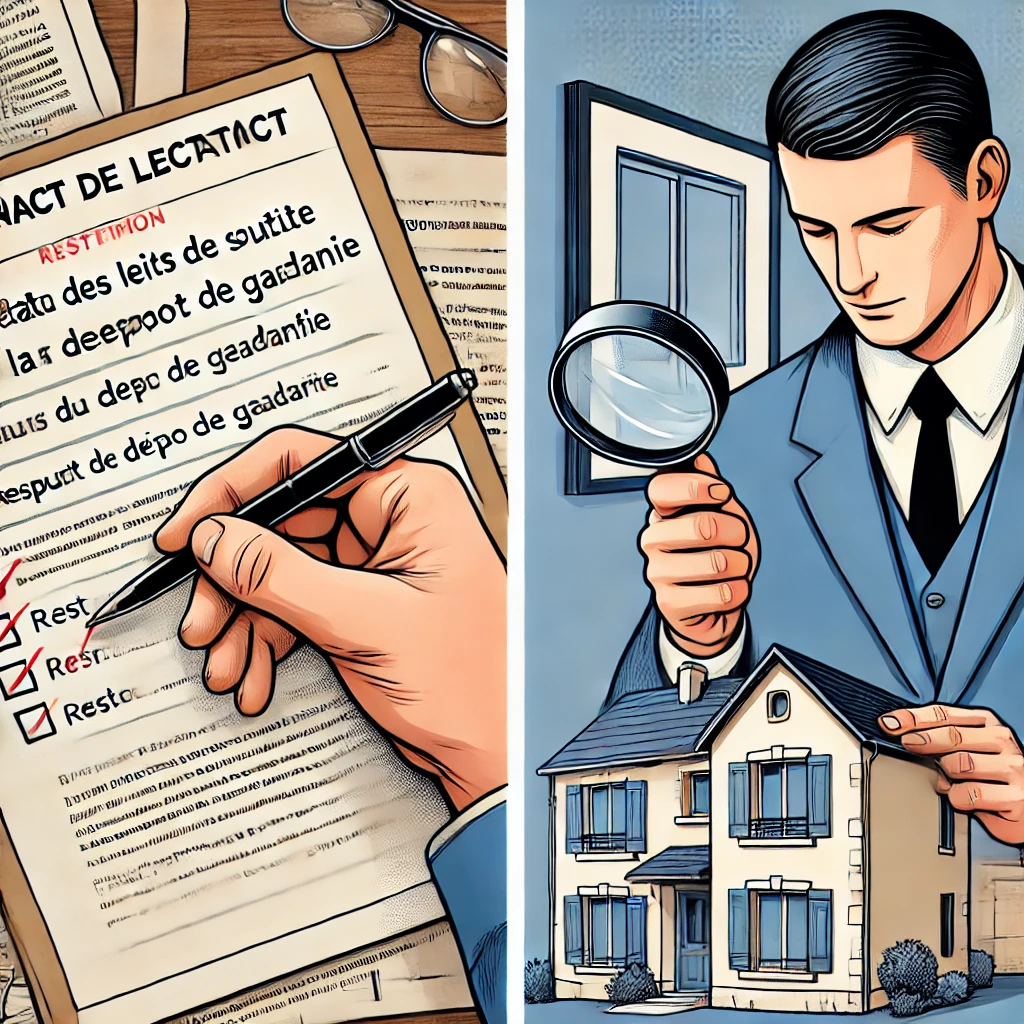 propriétaire vérifiant l'état d'un appartement avec une checklist avant la restitution de dépôt e garantie